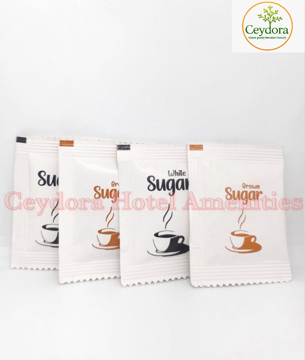 white brown sugar sachet