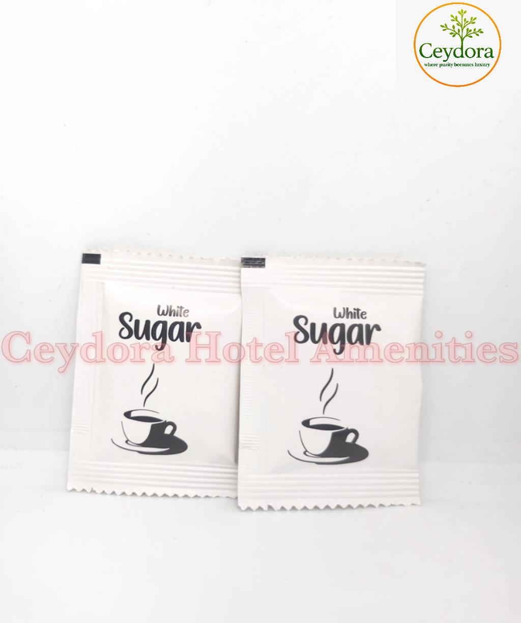 white sugar sachet